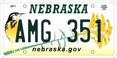NE license plate AMG351