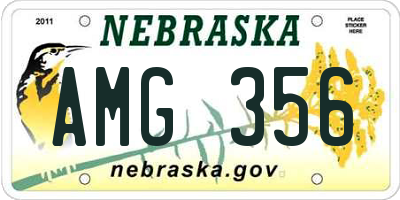 NE license plate AMG356