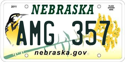 NE license plate AMG357