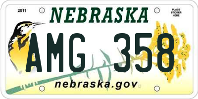 NE license plate AMG358