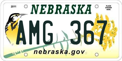 NE license plate AMG367