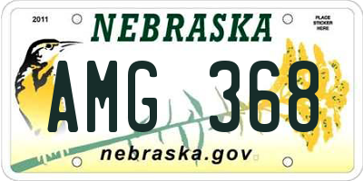 NE license plate AMG368