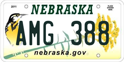 NE license plate AMG388