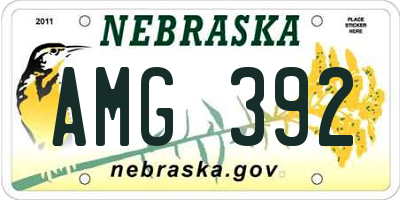 NE license plate AMG392