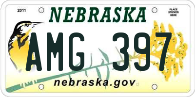 NE license plate AMG397