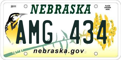 NE license plate AMG434