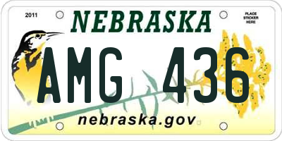 NE license plate AMG436