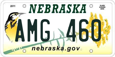 NE license plate AMG460