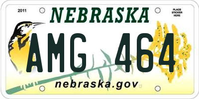 NE license plate AMG464