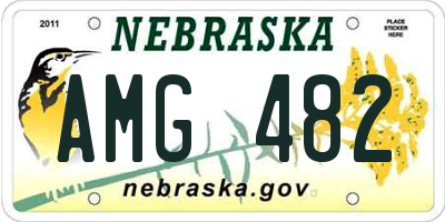NE license plate AMG482