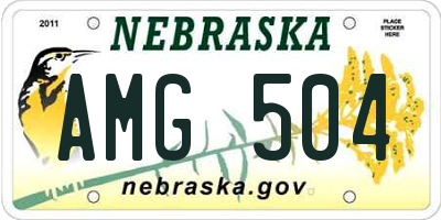 NE license plate AMG504
