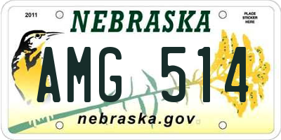 NE license plate AMG514