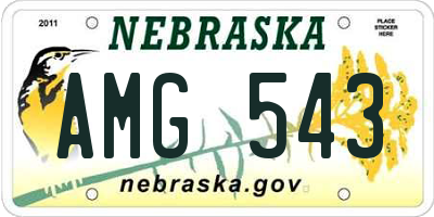 NE license plate AMG543