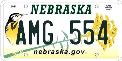 NE license plate AMG554