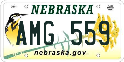 NE license plate AMG559