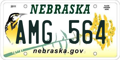NE license plate AMG564