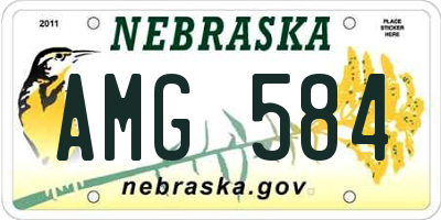NE license plate AMG584
