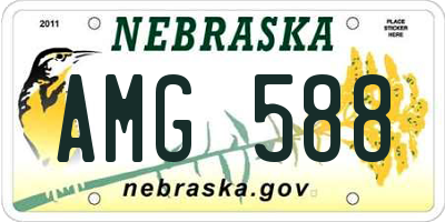 NE license plate AMG588