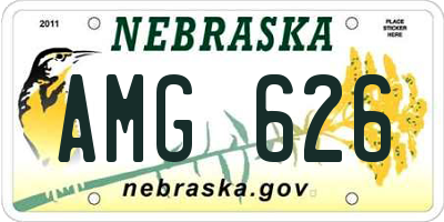 NE license plate AMG626
