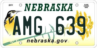 NE license plate AMG639
