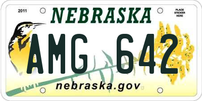 NE license plate AMG642
