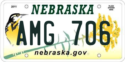 NE license plate AMG706