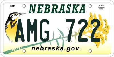 NE license plate AMG722