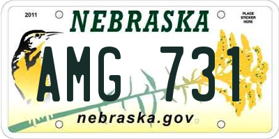 NE license plate AMG731