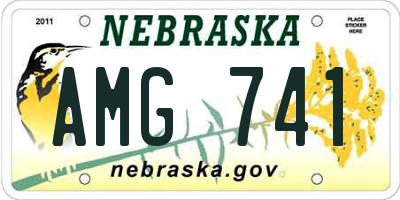 NE license plate AMG741