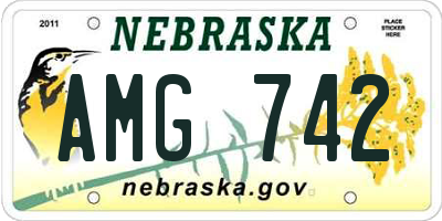 NE license plate AMG742