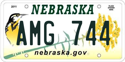 NE license plate AMG744