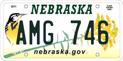 NE license plate AMG746