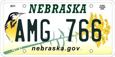 NE license plate AMG766