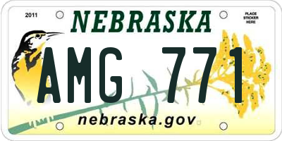NE license plate AMG771