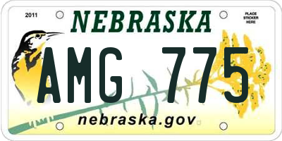 NE license plate AMG775