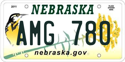 NE license plate AMG780
