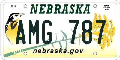 NE license plate AMG787