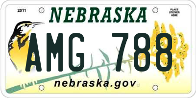 NE license plate AMG788