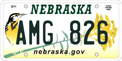 NE license plate AMG826