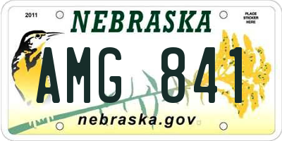 NE license plate AMG841