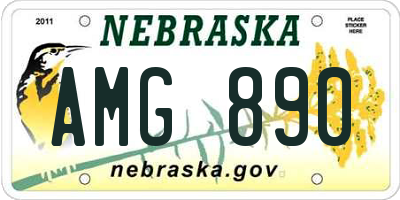 NE license plate AMG890