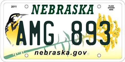 NE license plate AMG893