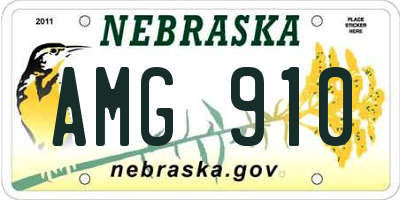NE license plate AMG910