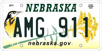 NE license plate AMG911