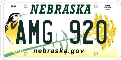 NE license plate AMG920