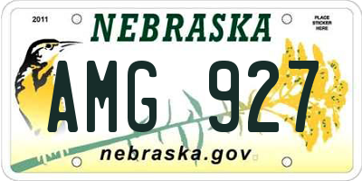 NE license plate AMG927