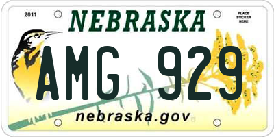 NE license plate AMG929