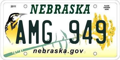 NE license plate AMG949