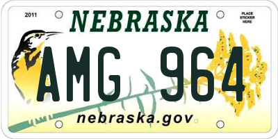 NE license plate AMG964