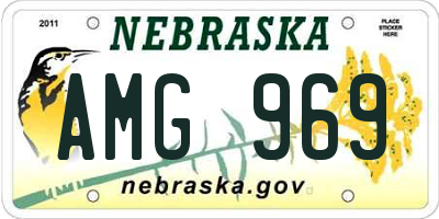 NE license plate AMG969